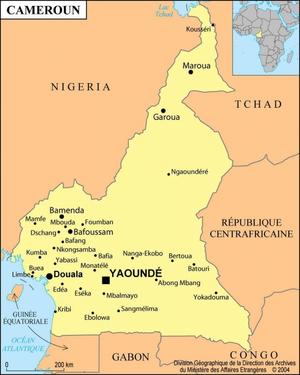 Kaart douala Kamerun