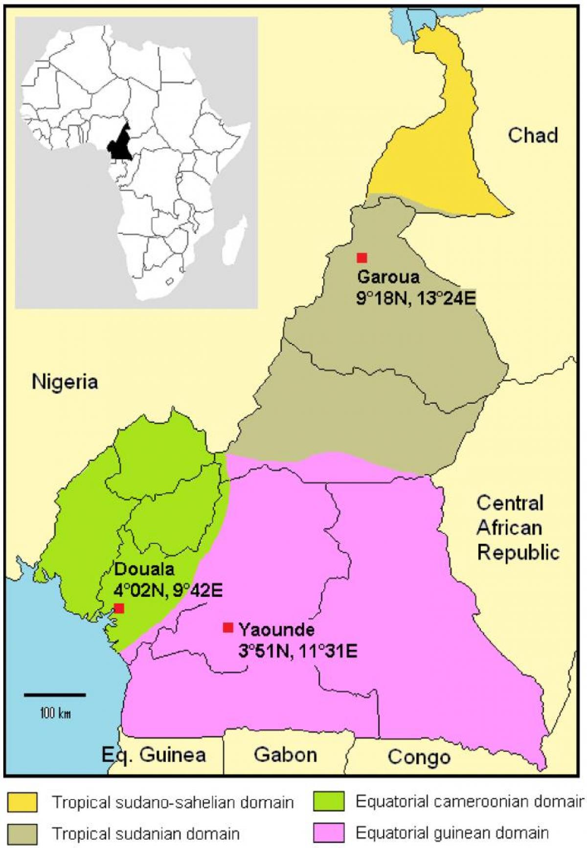 Kaart Kamerun kliima