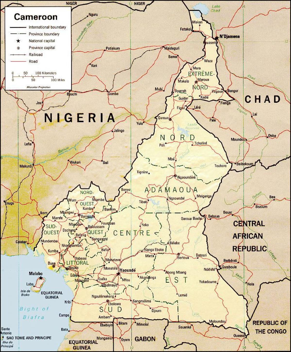 kaart Kamerun