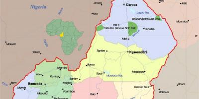 Kameruni kaart linnad