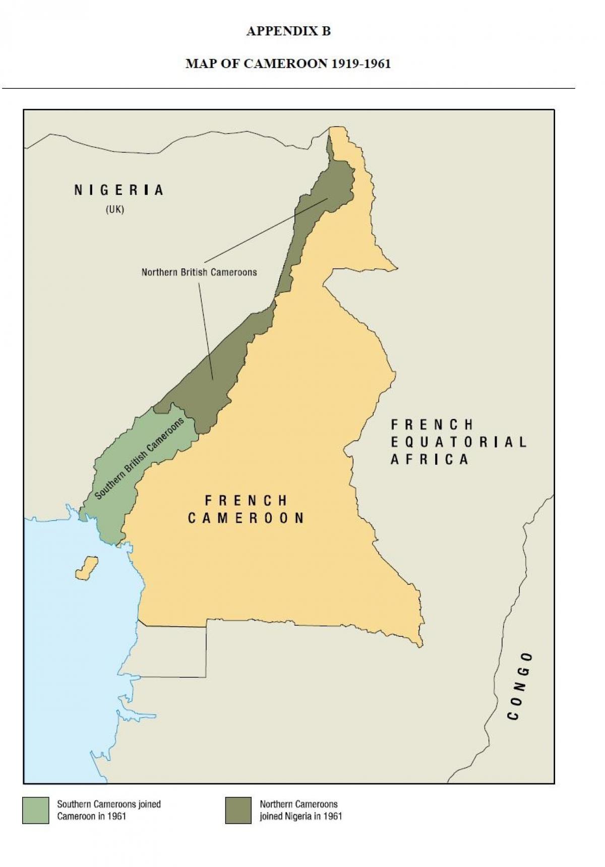 Kaart uno riik Kamerun