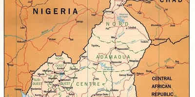 Füüsiline kaart Kamerun