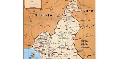 Kaart lõuna-Kamerun